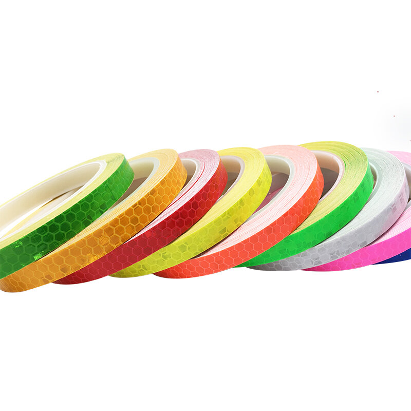 Roadstar 1cm*8m Self-Adhesive Bicycle Reflective Tape Waring Tape Road Safety MTB Decorate Fluorescent Tape Strip RS-6490
