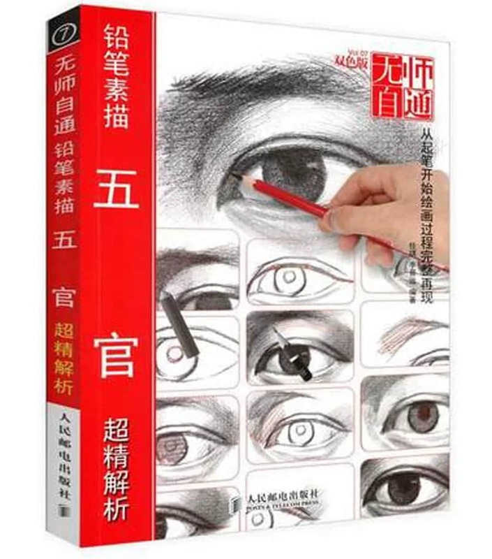 Analysis of superfine pencil drawing of facial features painting art book