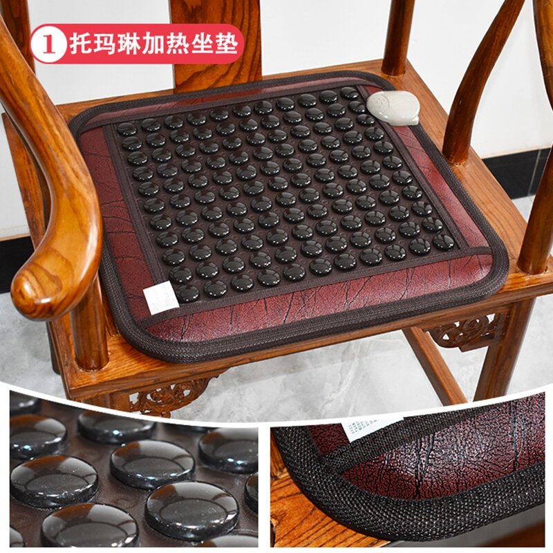 New Infrared Heating Mat Natural Jade Tourmaline Massage Cushion Pain Relief Back Waist Relieve Muscle Health Care Seat Pad 220V