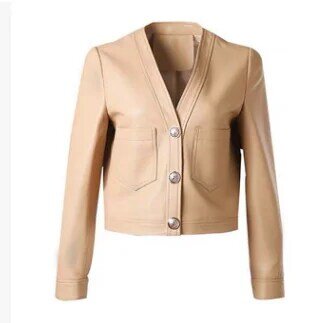 Tao Ting Li Na jaket kulit asli untuk wanita, jaket kulit domba asli mode baru untuk wanita G1