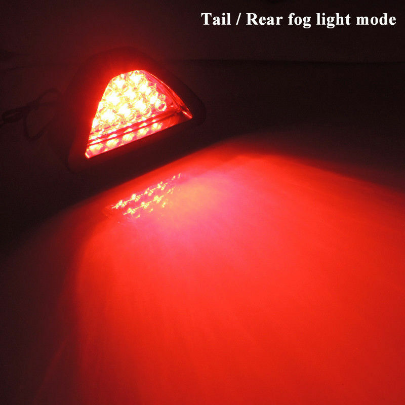 Universal Brake Signal Lamp F1 Style Triangle Sporty 12LED Rear Fog Light Tail Third Brake Lamp DRL For Car Modified Accessories