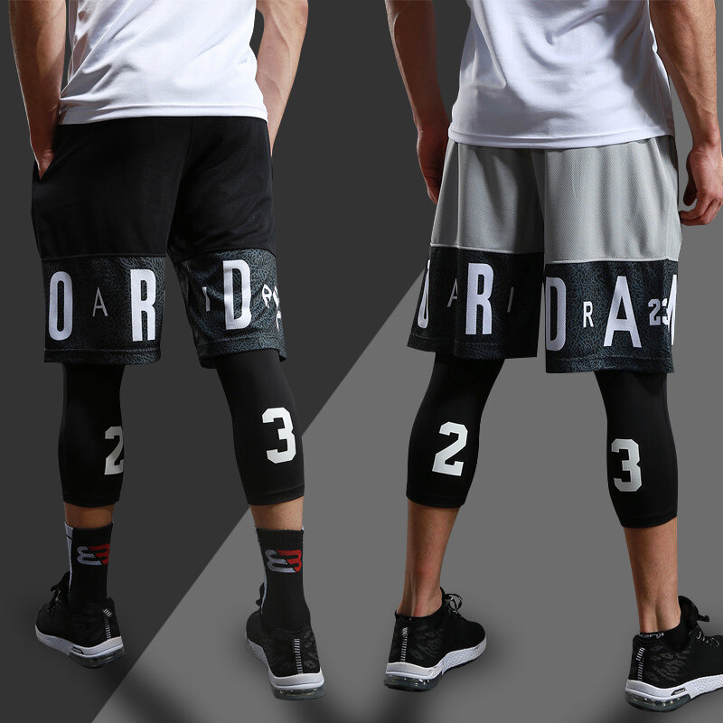 Celana Olahraga Lari Ketat Pria Legging Jogging Gym Celana Pendek Sepak Bola Basket Celana Ketat Fitness Set Pakaian Olahraga Luar Ruangan