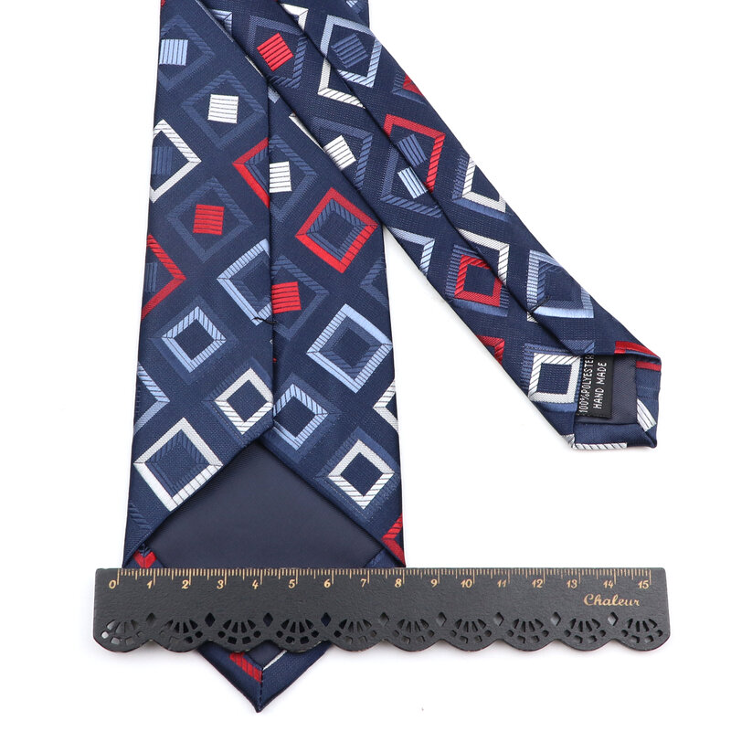 Corbata clásica de lujo para hombre, corbata Jacquard a cuadros de Cachemira a rayas de 8cm, combina con todo, para negocios, boda, baile de graduación, accesorio de uso diario, nuevo