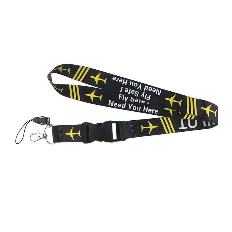 BH1132 Blinghero Fly Safe I Need You Here pilot Lanyard For keys Card Holder Neck Straps Phone Hang Rope Fashion Gift for Friend