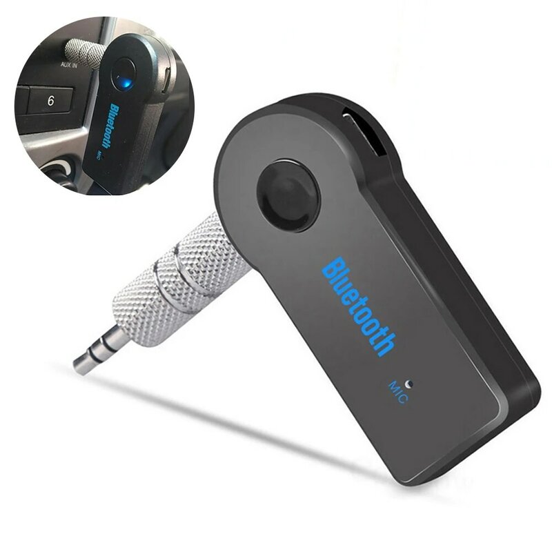 Adaptor pemancar penerima Bluetooth nirkabel 2 In 1, adaptor penerima musik Stereo mobil MP3 Audio AUX ponsel 3.5mm