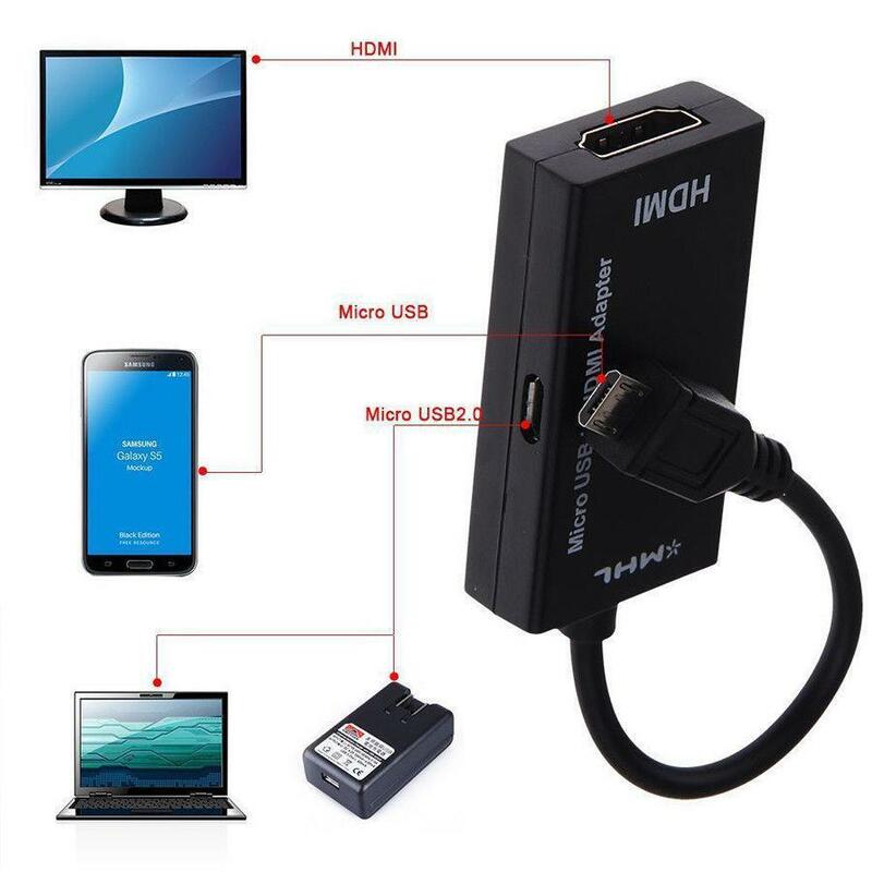 For Type C & Micro USB To HDMI Adapter Digital Video Audio Converter Cable HDMI Connector For Laptop Phone With MHL Port R5