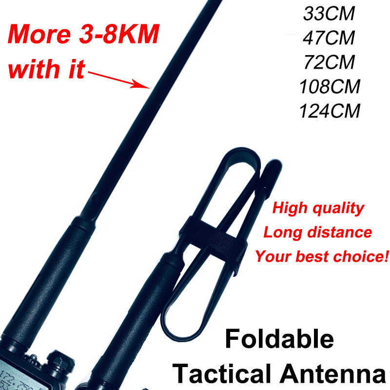 Baofeng-walkie-talkie plegable CS, antena táctica, UV-5R, UV82, sma-hembra, banda Dual, UV-9R Plus, accesorios de Radio Ham, 2021