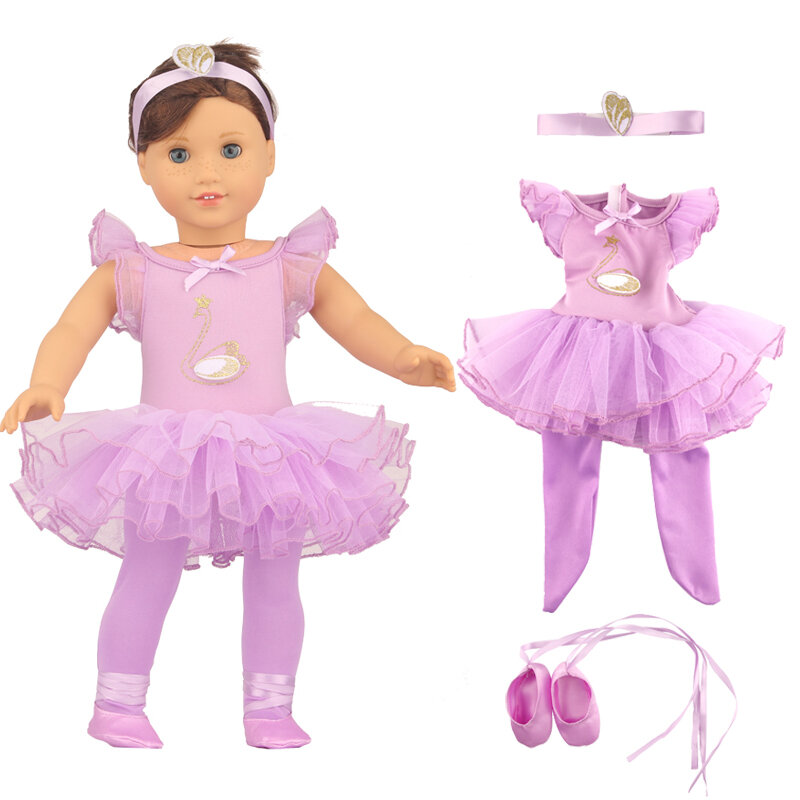 Новейшая модель; Модные балетки на богатый Одежда для девочек в возрасте 14 и 18 дюймов куклы Лебедь балетное платье костюм подходит 43 см для ухода за ребенком для мам реборн девочка кукла игрушка в подарок