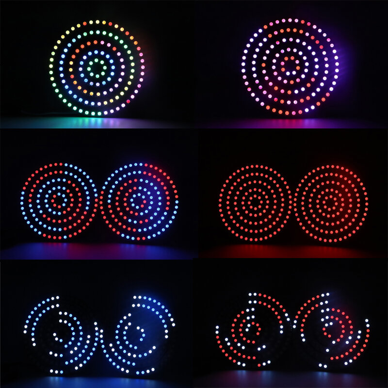Anel de diodo LED RGB endereçável, diodo LED embutido, WS2812b, 8 16 24 35 45LEDs, 5050, IC