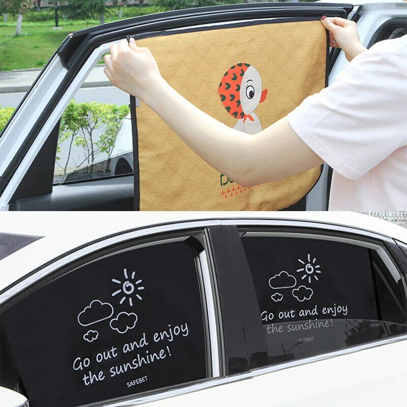 Cortina de carro Auto blinds Cartoon Magnetic Car Cover Sunshade Curtain Window Sun Visor Protector para Baby Children Universal Cute