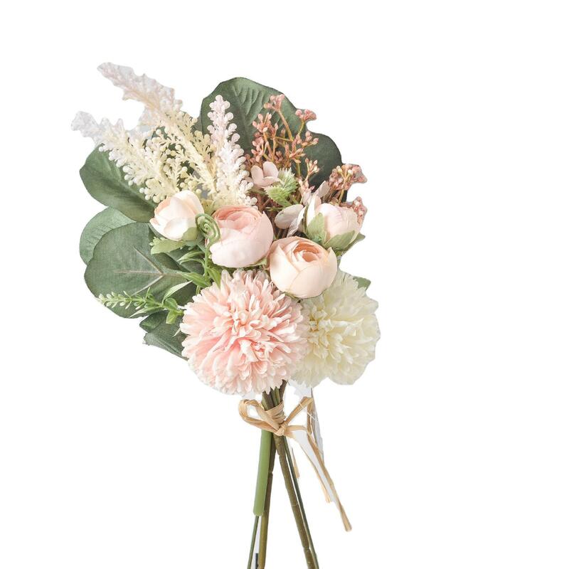 SainMax-flores artificiales de simulación, ramo de flores para decoración de bodas, novia