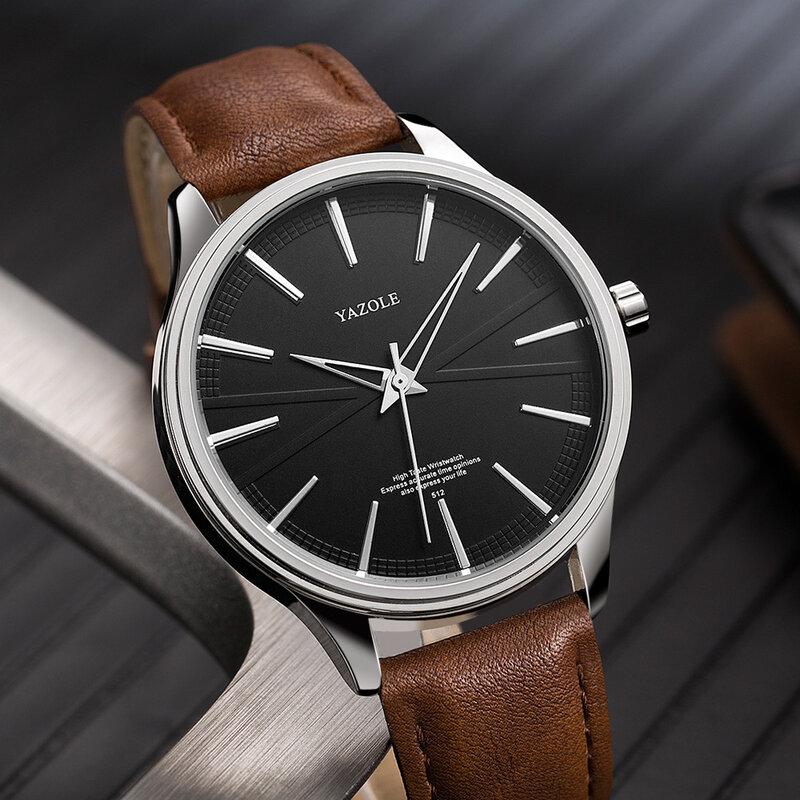 Relógio quartzo impermeável com pulseira de couro masculino, Relógios moda criativa, Relógio de pulso casual luxuoso, 2021