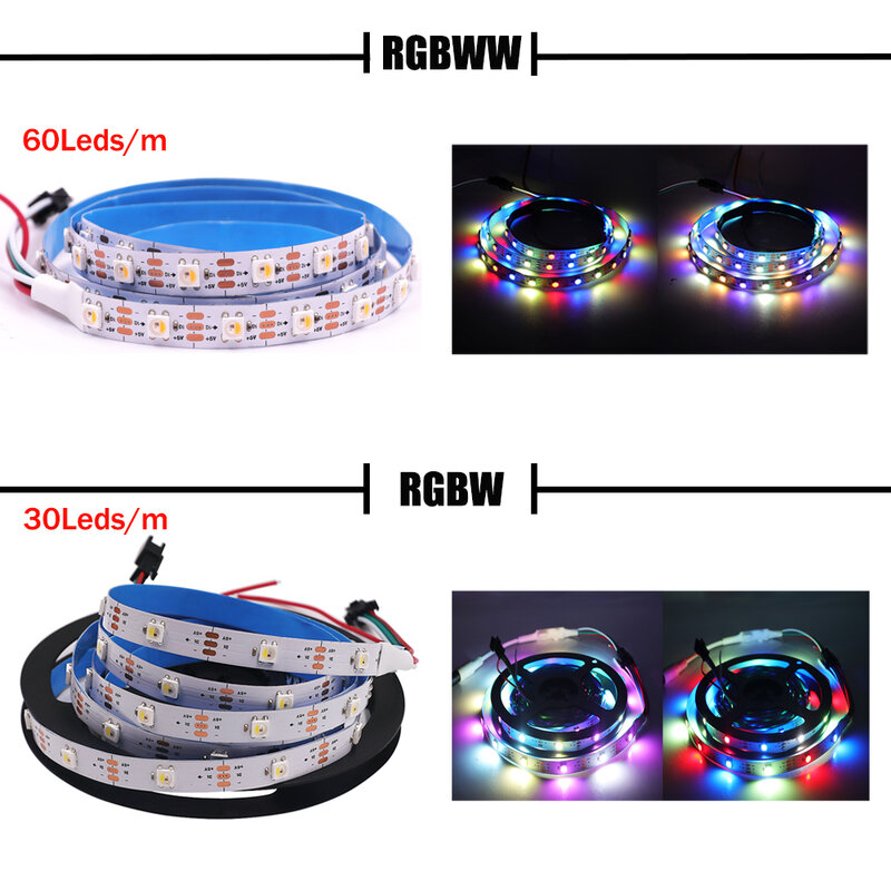 DC5V SK6812 LED Strip RGBW RGBWW RGBNW WWA คำ WS2812B แอดเดรส LED เทป30/60/96/144 LEDs/M LED Ribbon