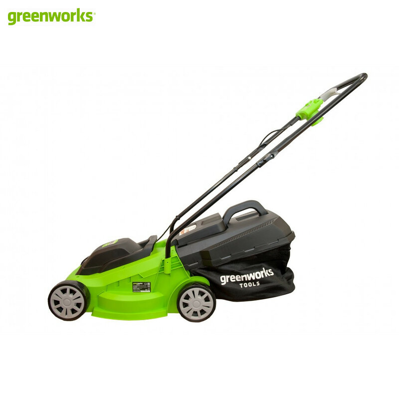 Lawn Mower Greenworks 2502207 GLM1232 Tools Garden Tool Power automatic mow grass shearing lawnmower lawnmowers lawns electro rechargeable electric wired Brush