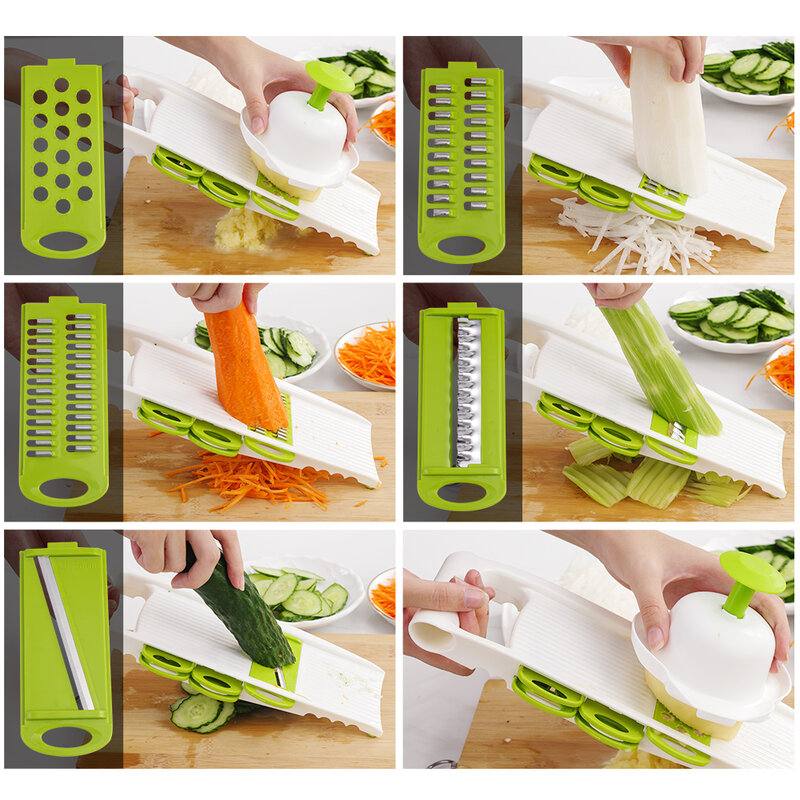 Multi-function Manual Vegetable Cutter Stainless Steel Slicer Carrot Potato Peeler Cheese Grater Onion Slicing Kitchen Tools