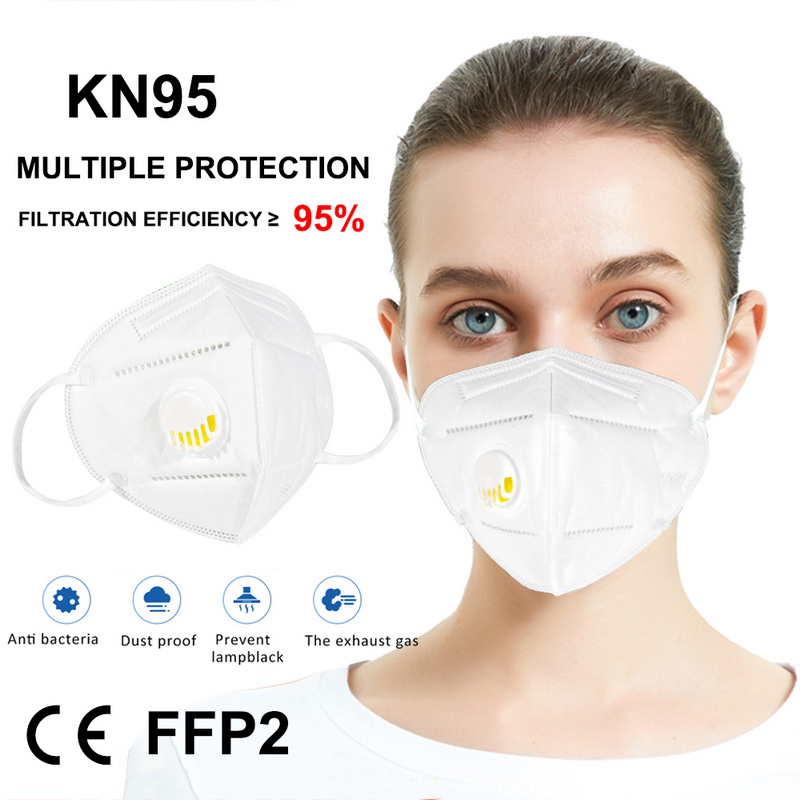 FFP3 Maschera 3 M Maschera KN95 FFP2 Viso maschera con valvola di respirazione 95% filtrete di aria Anti-fog Pieghevole Non-Tessuto Riutilizzabile Maschere Delle Donne Degli Uomini