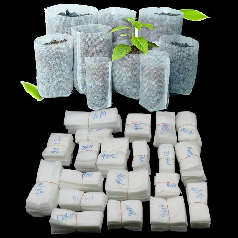 100 pçs/set degradável planta berçário sacos sementes crescente recipiente jardim ferramenta descartável pe cultivo melancia plantio saco