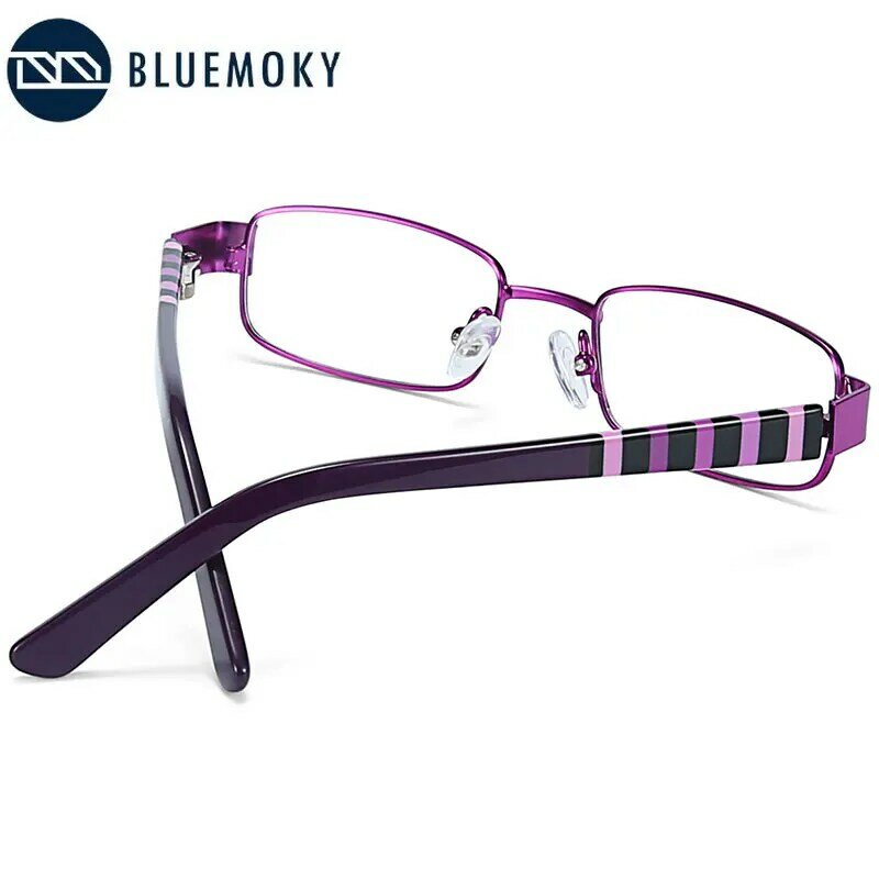 Bluemoky crianças prescrição óculos menina miopia progresso prescrição lente óculos de metal quadro anti azul ray eyewear