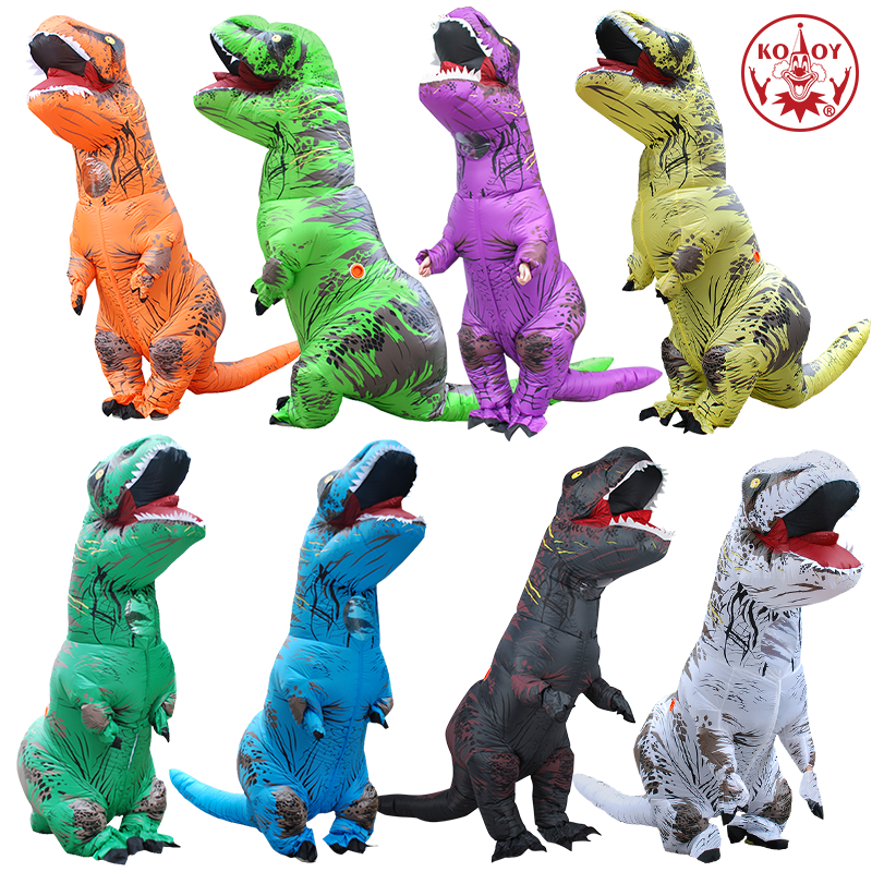 Disfraz de dinosaurio inflable para adultos y niños, traje de Cosplay para fiesta de carnaval, t-rex Purim, traje de Halloween para hombre y mujer