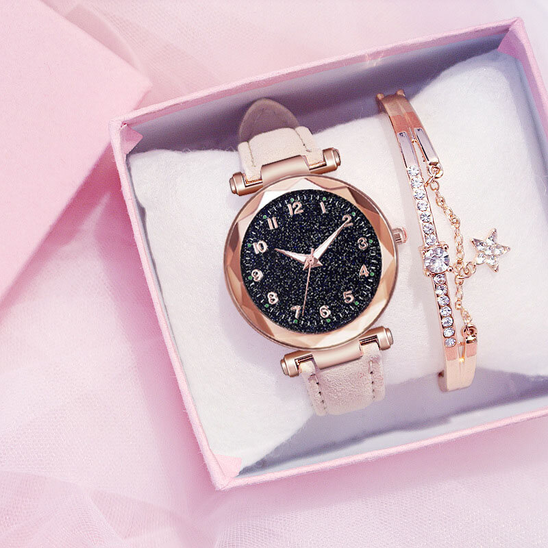 Moda donna orologi Best Sell Star Sky quadrante orologio bracciale da donna di lusso orologio da donna orologi da polso al quarzo Relogios Feminino
