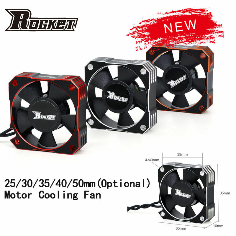 SURPASS HOBBY Heat Dissipation Cooling Fan Rocket RC 25mm 30mm 35mm 40mm 50mm  Fan for 1/10 1/8 Brushless Motor RC Car Part