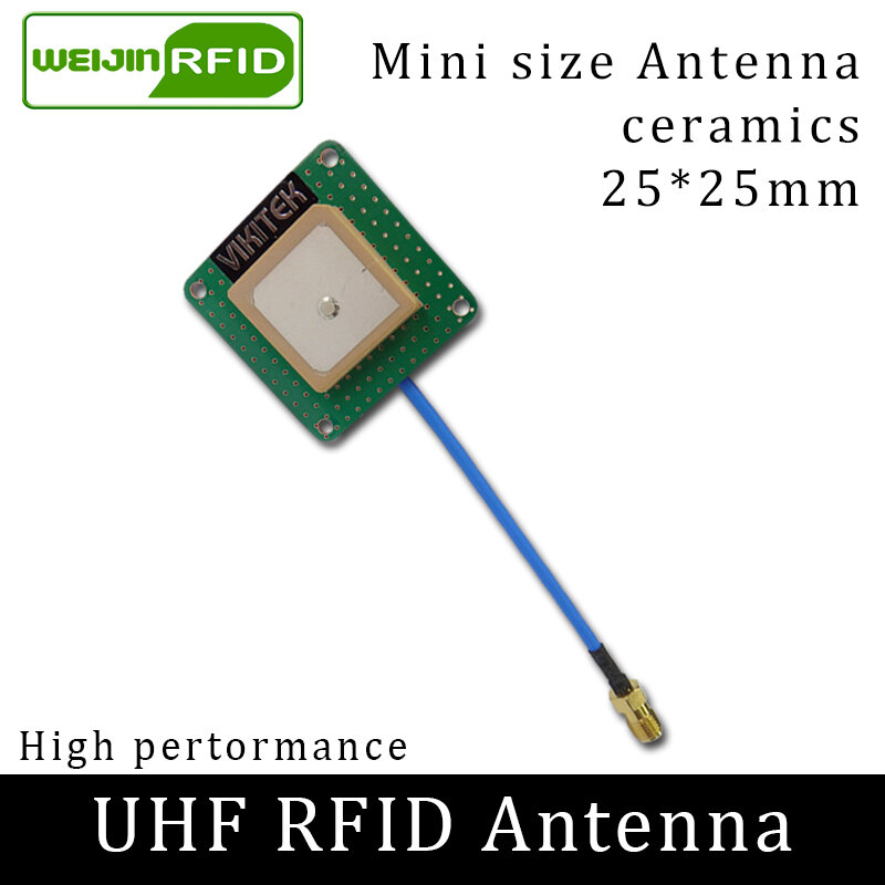 Antena pequeña UHF RFID 902-928MHz VIKITEK VA25, ganancia de polarización circular 1,5 dBi de corta distancia