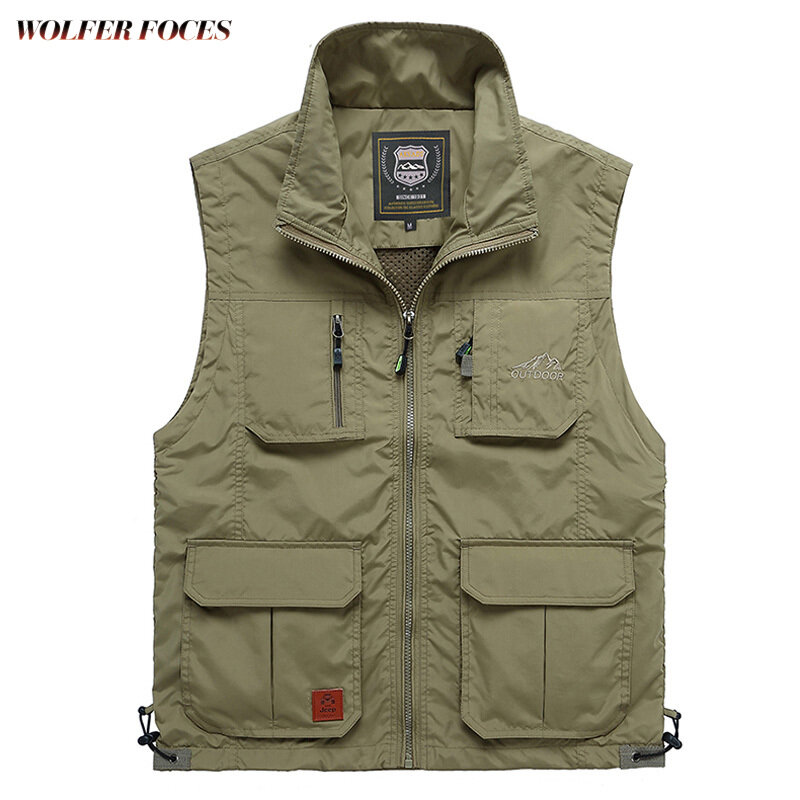 Big Size Tactical Clothing Outdoor Men's Sleeveless Custom Work Wear Stylish Cardigan Trekking Military Spring Vest Male Jackets
