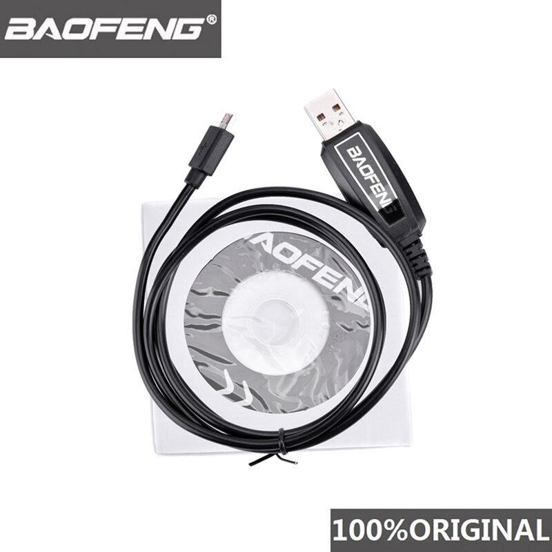 100% Original Baofeng T1 Walkie Talkie USB Programming Cable For T1 Two Way Radio BF-9100 BF-T1 Y Port Driver With CD Software