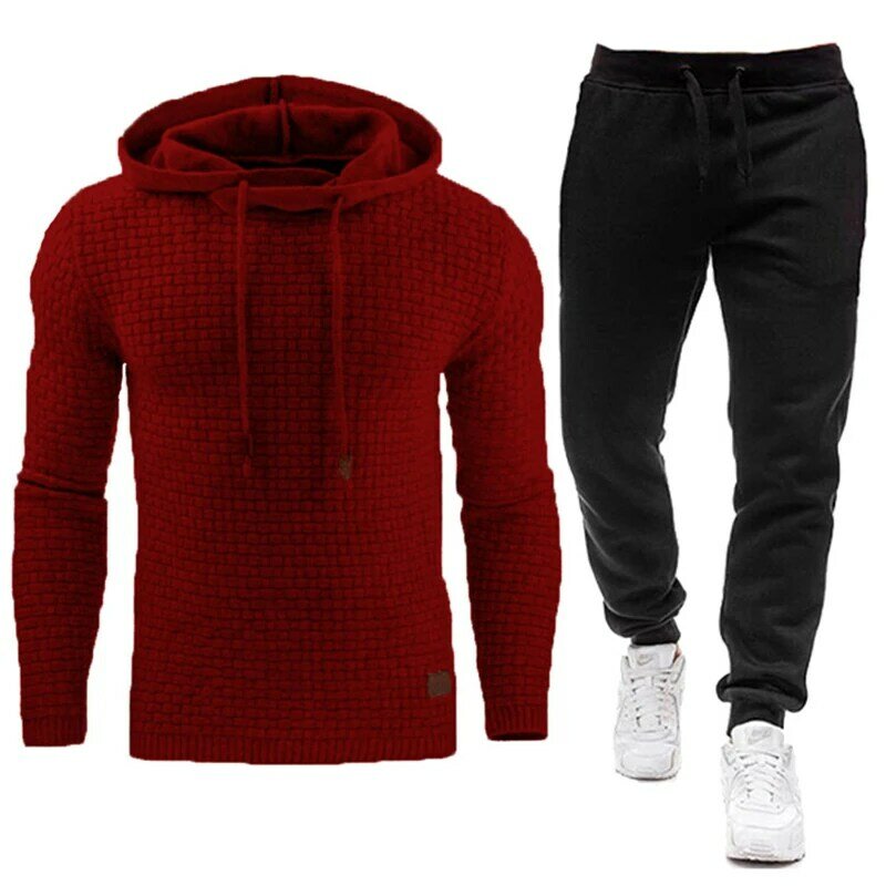 2021 Nieuwe Trainingspak Mannen Brand Man Solid Hooded Sweater + Broek Set Heren Hoodie Zweet Pak Casual Sportswear S-5XL Gratis verzending