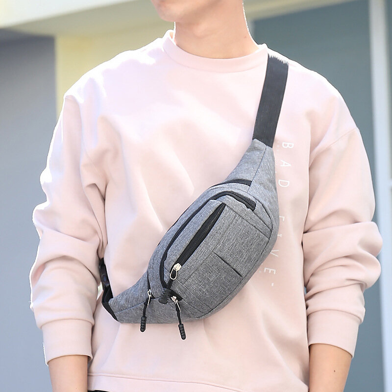 Мужская нагрудпосылка, водонепроницаемая уличная спортивная сумка, Холщовая Сумка в Корейском стиле, поясная сумка, мужская сумка-банан через плечо