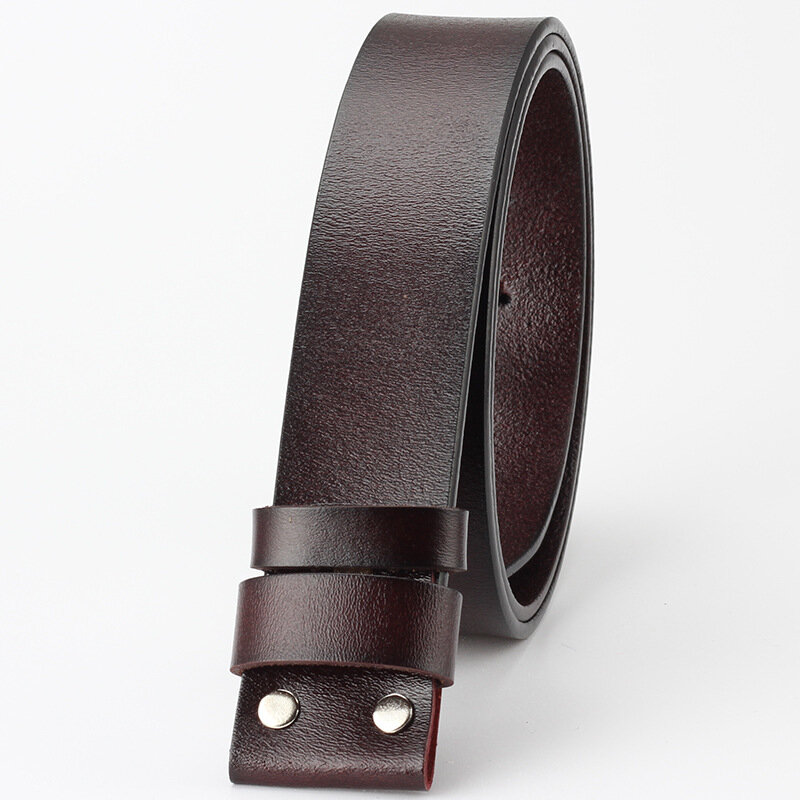 MYMC cinturón de cuero de vaca genuino para hombre, sin hebilla, accesorios de cinturón DIY, cinturones salvajes de alta calidad