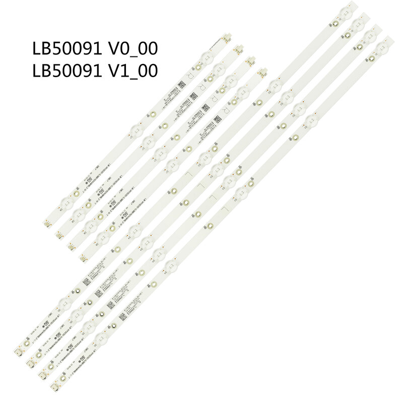 8Pcs Led Backlight Strip Voor NS-50DF710NA19 LC-50LB601U LB50091 V0_00 V1_00 LB-PM3030-GJBBY504X8ABL2-L/R-T