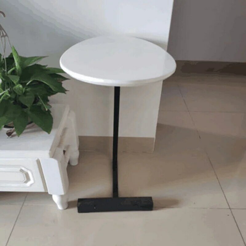 シンプルでモダンな鉄のサイドテーブル,ソファテーブル,ベッドサイド,楕円形のコーヒーテーブル,無垢材
