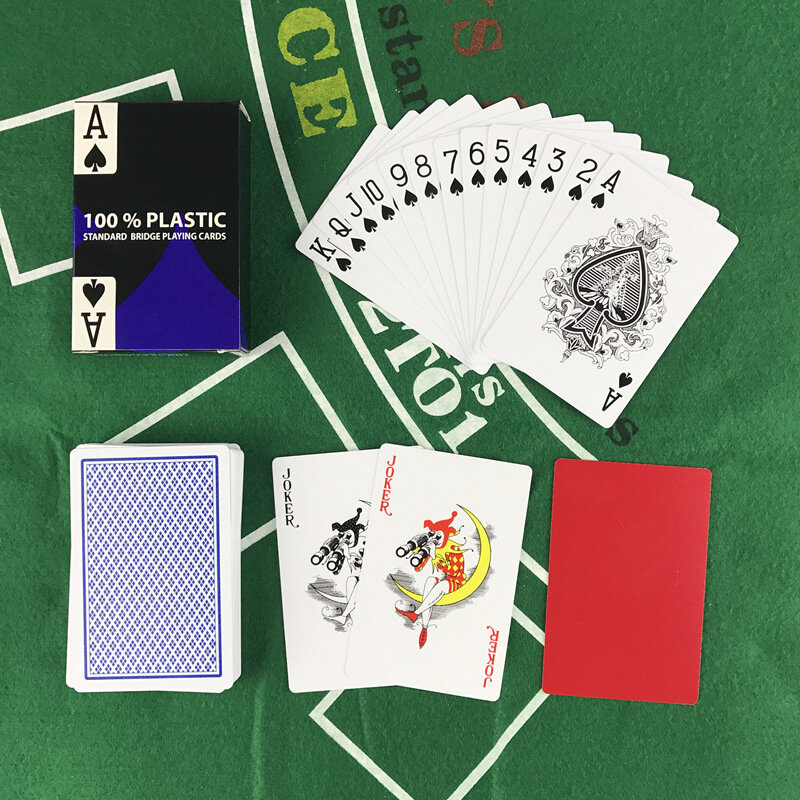 텍사스 홀덤 플라스틱 플레잉 카드, 내마모성 방수 포커 카드 보드, 브리지 포커 게임, 바카라, 로트 당 2 개