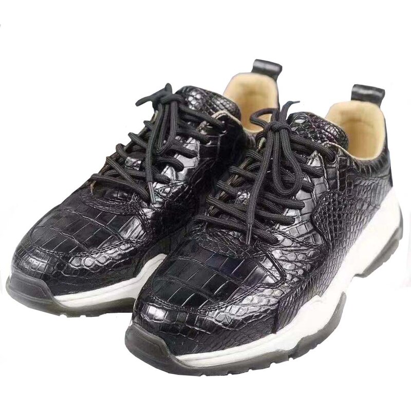 Fanzunxing novos homens sapatos de couro de crocodilo sapatos de lazer masculino sapatos de crocodilo