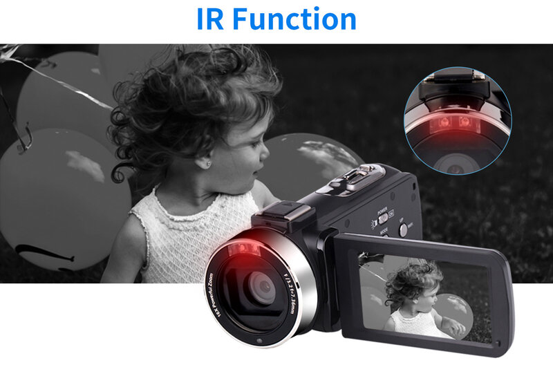 Video Kamera YouTube Kamera für Vlogging IR Nacht Vision UHD 4K Webcam 56MP 18X Digital Camcorder