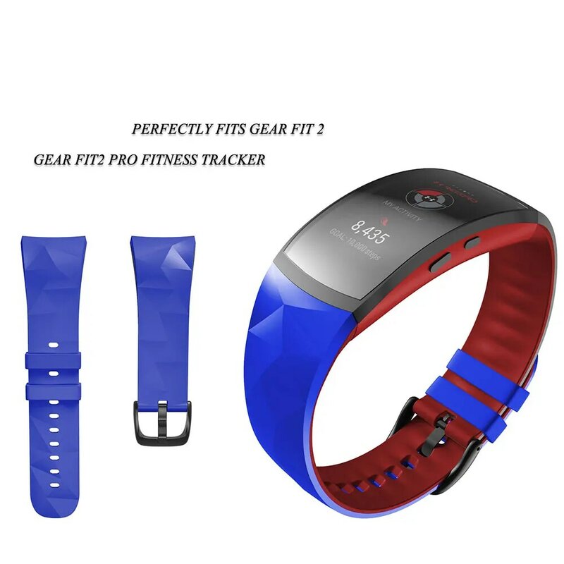 Correa de silicona para reloj inteligente, repuesto Compatible con Samsung Gear Fit 2 Pro, 2 bandas