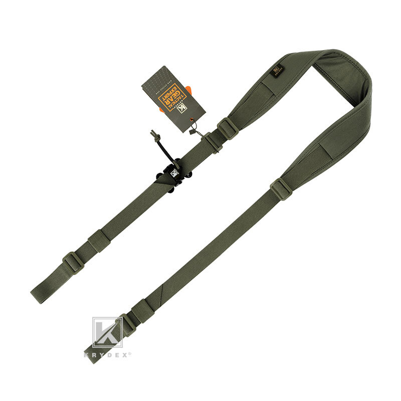 KRYDEX 전술 소총 슬링스터 스트랩, 1 또는 2 포인트 2.25 인치, 탈착식 패딩, 빠른 조정 사냥 에어소프트 액세서리