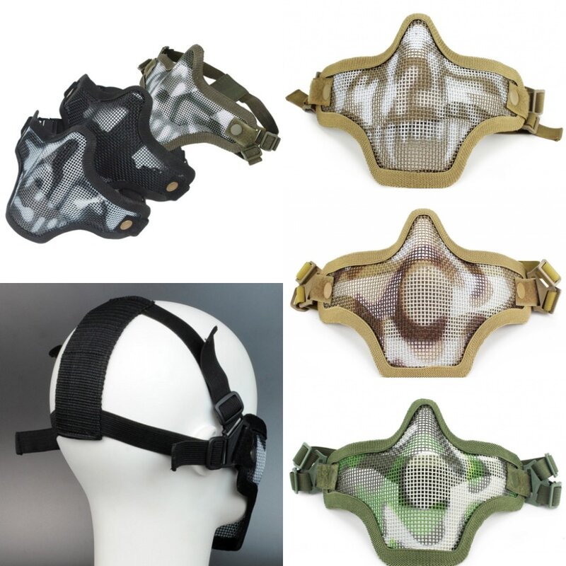 V1 Strike металлическая Сетчатая Маска с рисунком черепа, пейнтбольная маска, армейские военные аксессуары для охоты, маски для страйкбола с ни...