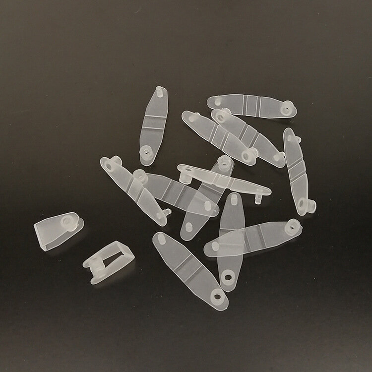 100 Buah Plastik Putih Kancing Gesper Gantungan Kunci PP Klip Transparan Lipat Ornamen Gantungan Kunci Gantungan Kunci DIY Aksesori