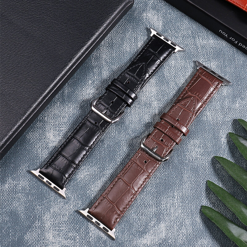 Кожаный ремешок для Apple Watch Series 5 4 3 2 1 ремешок для Iwatch 38 мм 42 мм браслет на запястье для 44 мм 40 мм аксессуары для наручных часов