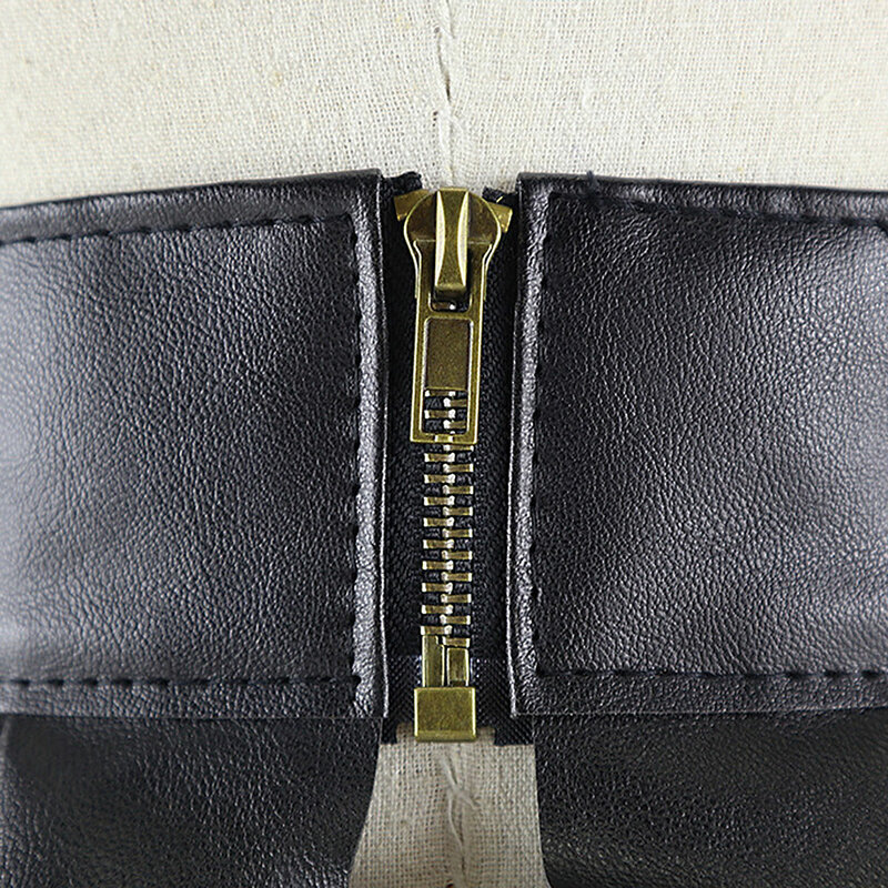 Falda plisada elástica de cuero PU para mujer, cintura ancha, cinturón de cincha, línea A, moda clásica