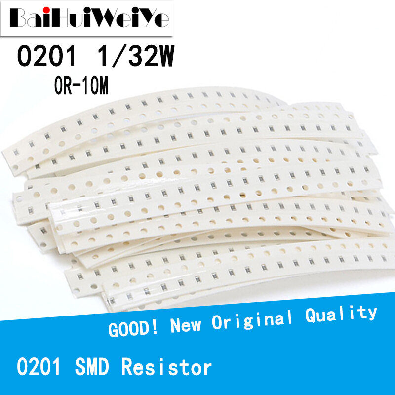 100 Buah/LOTE 0201 SMD Resistor 0R-10M 1/20W 0 1 10 100 150 220 330 Ohm 1K 2.2K 10K 100K 0R 1R 10R 100R 150R 220R 330R