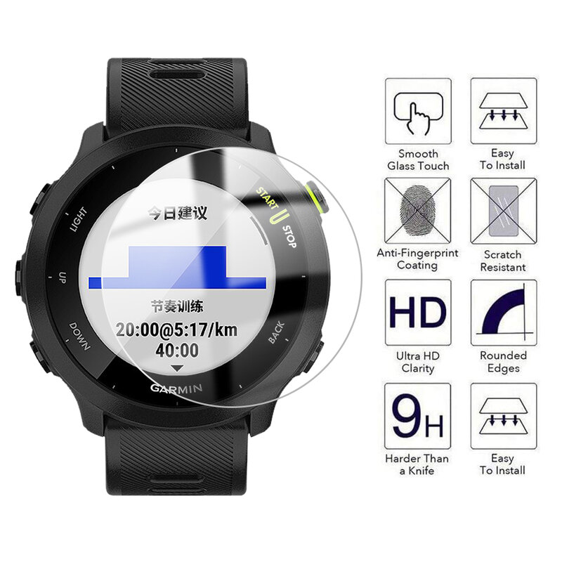 Ochronne szkło hartowane dla Garmin Forerunner 158 55 ochraniacz ekranu dla Garmin 158 55 Smart Watch HD szkło hartowane