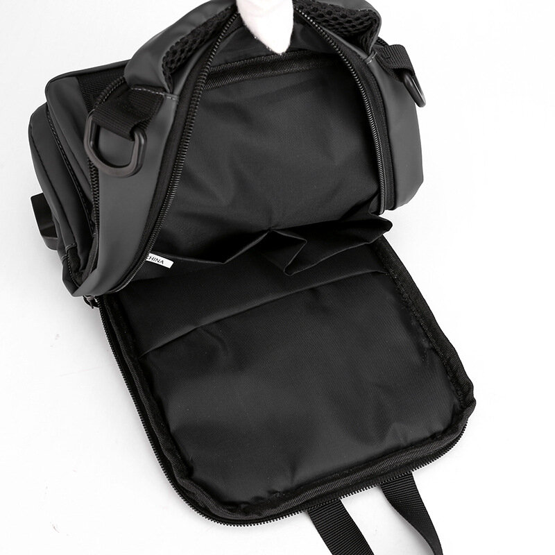 Bolsa transversal masculina, mochila de peito multifuncional fashion com carregador usb, bolsa de ombro para viagens curtas masculina