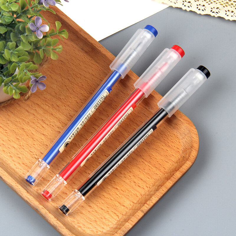 Ensemble de stylos à encre Gel, 0.35mm, noir/bleu/rouge, recharges, tiges, stylo à encre Gel, signature, examen, écriture, papeterie scolaire, de bureau