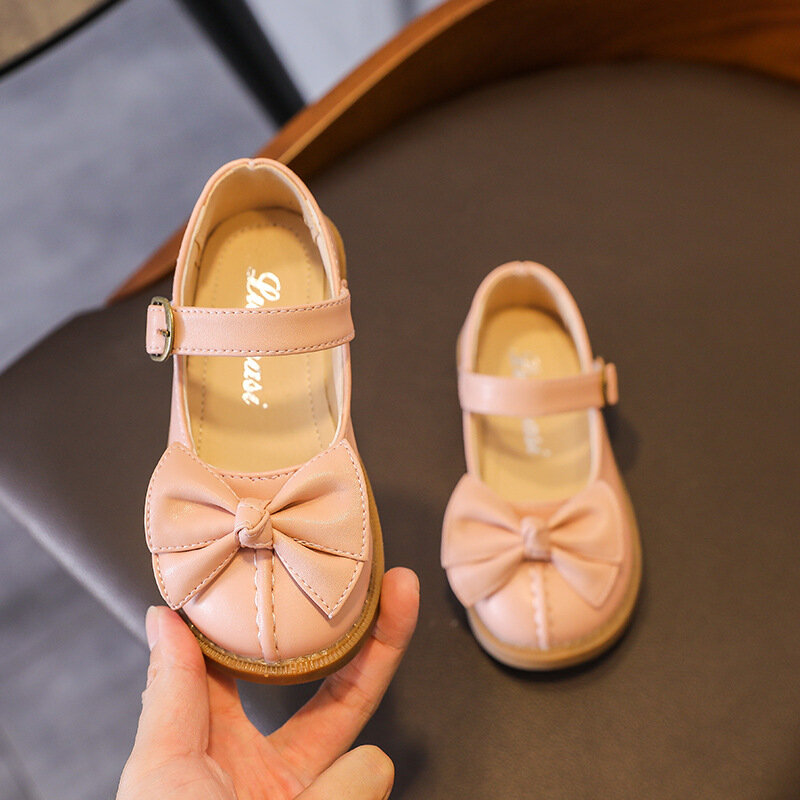 Beige สีชมพูเด็กเจ้าหญิงรองเท้าเล็กๆรองเท้าหนังนุ่มสบายด้านล่างเด็กรองเท้า Chaussure ผู้หญิง1-6T