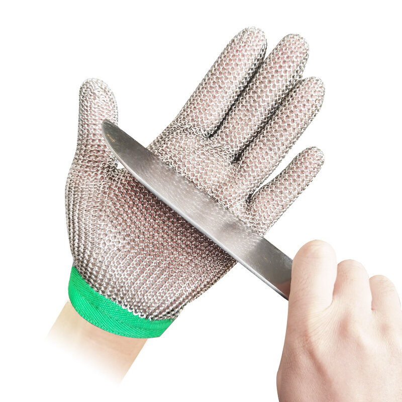 Naar Roestvrijstalen Ringgaashandschoenen Anti-Snijmesbestendige Kettingpost Handbescherming Keuken Slager Handschoen