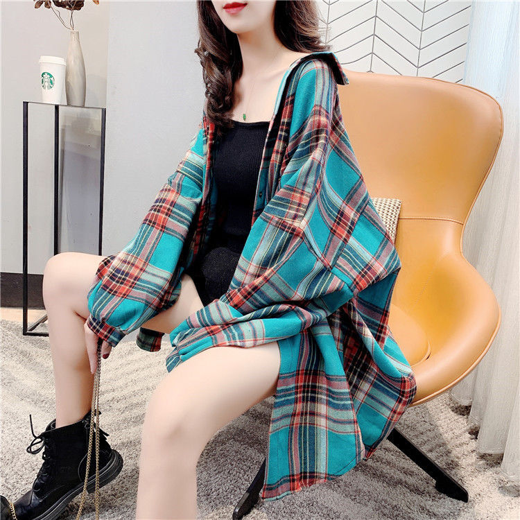 Multicolor Classic Loose Shirt Women Daily All-match Spring Autumn 2021 New Korean Version Students Wear Sun Protection Shirt