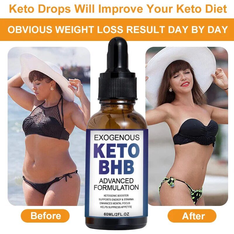 Gotas de Keto BHB puro de 120ML, supresor del sueño de cetona, productos para la pérdida de peso para quemar grasa, promueve la velocidad delgada de la Ketosis